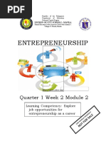 Entrepreneurship: Quarter 1 Week 2 Module 2