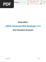 UiPath Certified Advanced RPA Developer v1.0 - EXAM Description