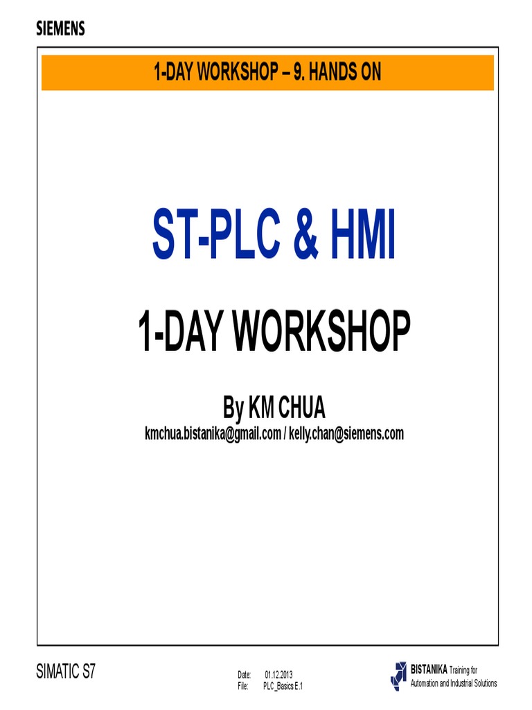 Siemens S7-1200 PLC Workshop Guide | PDF | Programmable Logic ...