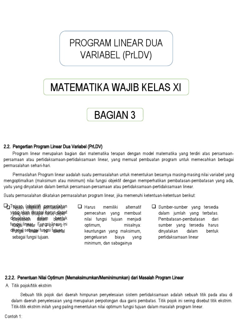 Pengertian Program Linear | PDF
