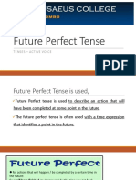 Future Perfect Tense: Te Nse S - Activ E V Oice
