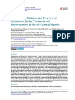 Knowledge, Attitude and Practice of Physicians in The Treatment of Hypertension in North-Central Nigeria