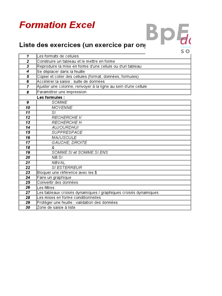 Exercice Tableau Croisé Dynamique Pdf Avec Corrigé Exercices Excel Avec Corrige Formation Gratuit | PDF | Microsoft Excel |  Écriture bicamérale