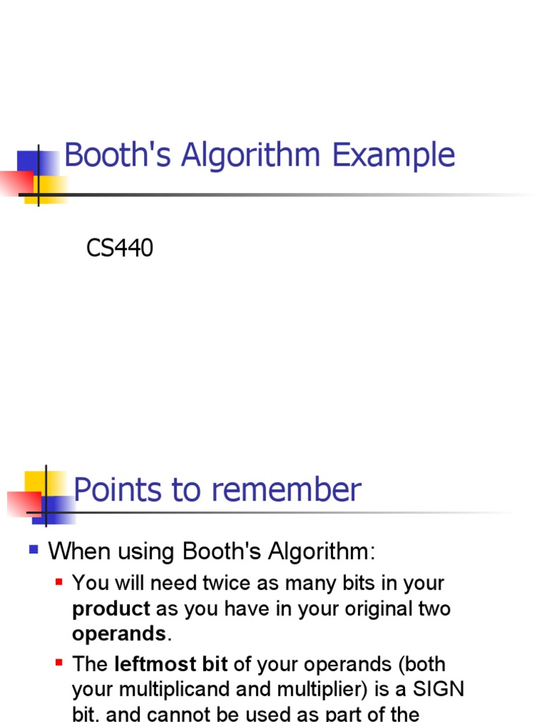 Booth's Algorithm Explained with Example | PDF | Multiplication ...