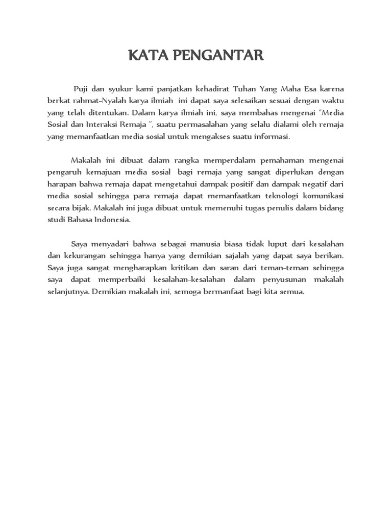 Pengaruh Sosial Media Terhadap Remaja Pdf