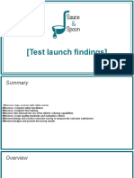 Activity Template - Sauce & Spoon Test Launch Findings