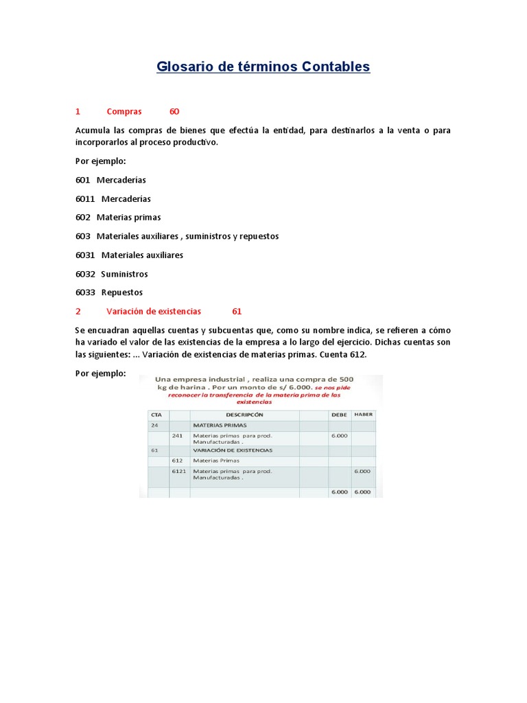 Glosario de Términos Contables | PDF | Costo | Contabilidad