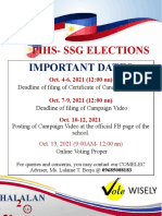 Important Dates: Pihs-Ssg Elections