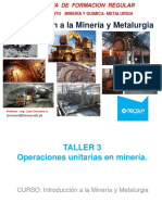 Taller 3 Las Operaciones Unitarias en Minería