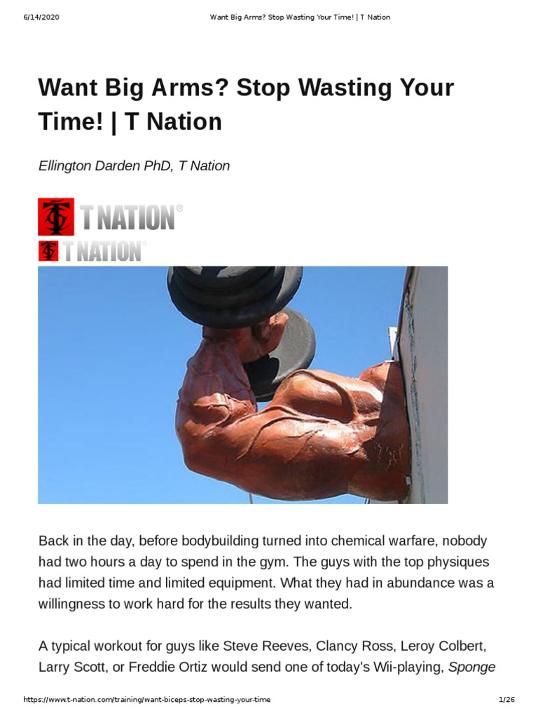 Want Big Arms Stop Wasting Your Time! T Nation PDF Arm