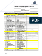 Vibratory Compactor Maintenance Checklist: Carwill Construction Inc