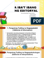 Mga Ibat Ibang Uri NG Editoryal