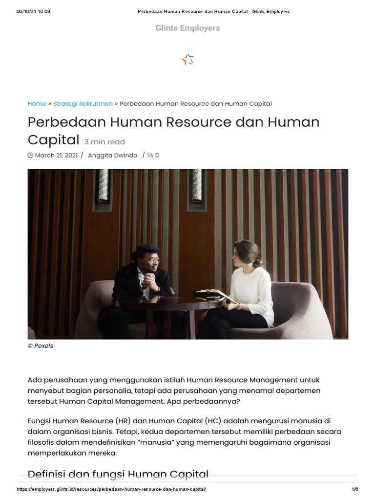 Perbedaan Human Resource Dan Human Capital - Glints Employers | PDF