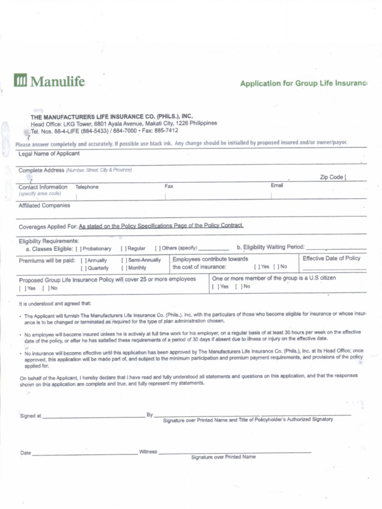 Manulife Form (Ibp) PDF