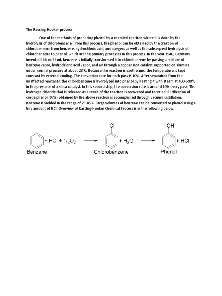 Raschig-Hooker Process for Phenol Synthesis | PDF | Home & Garden ...