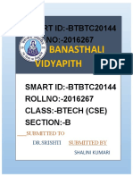 SMART ID:-BTBTC20144 ROLLNO:-2016267: Banasthali Vidyapith