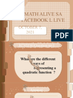 Math Alive Sa Facebook L Live: October 7, 2021