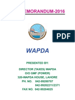 Tax Memorandum 2016 WAPDA