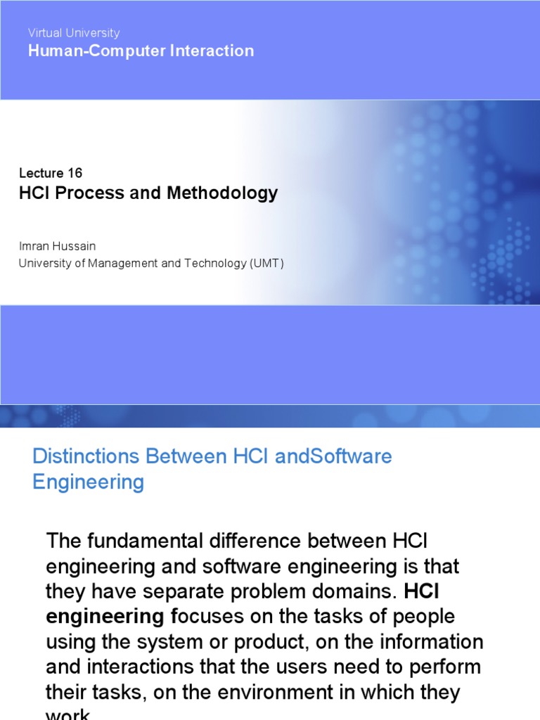HCI Process and Methodology: Human-Computer Interaction | PDF | Human ...