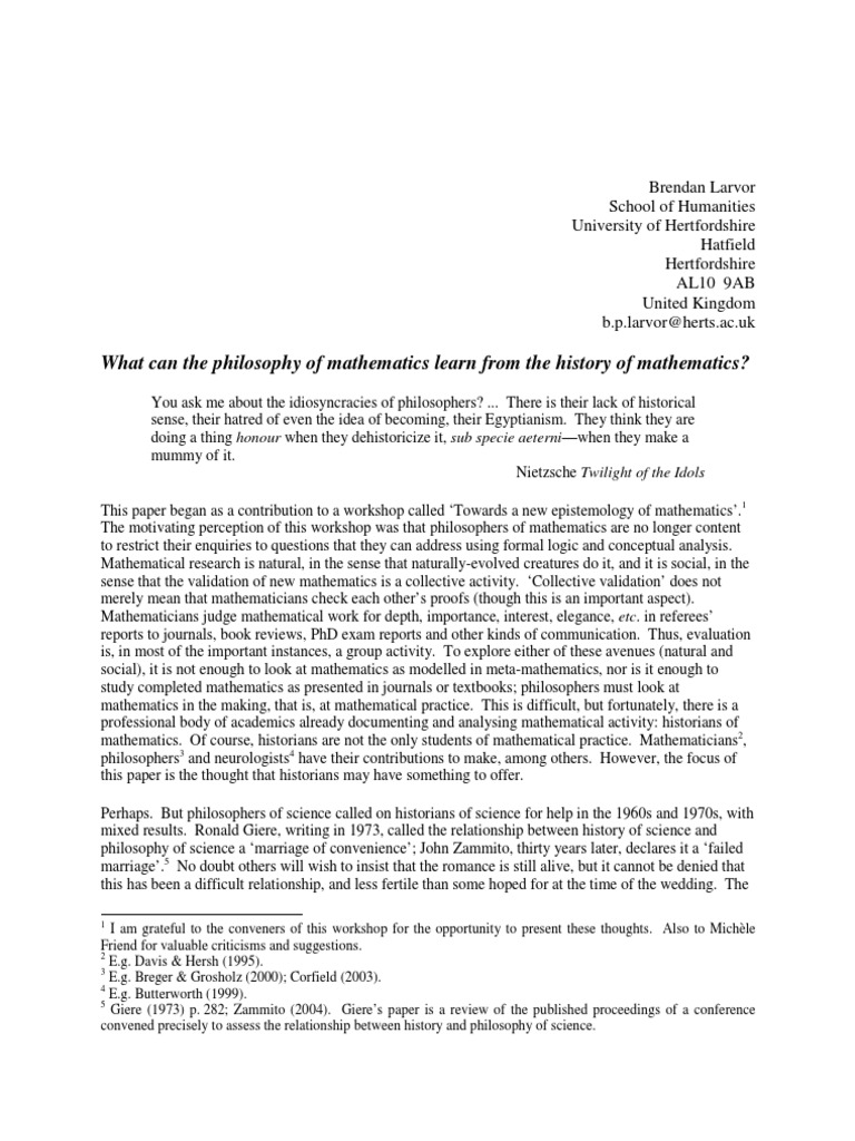 History and Philosophy of Math | PDF | Teaching Mathematics | Karl Popper