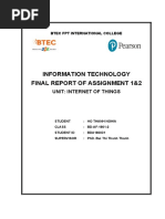 Information Technology Final Report of Assignment 1&2: Unit: Internet of Things