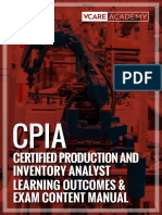 Certified Production and Inventory Analyst Learning Outcomes & Exam Content Manual