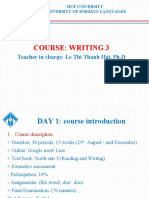 Course: Writing 3: Teacher in charge: Le Thi Thanh Hải, Ph.D