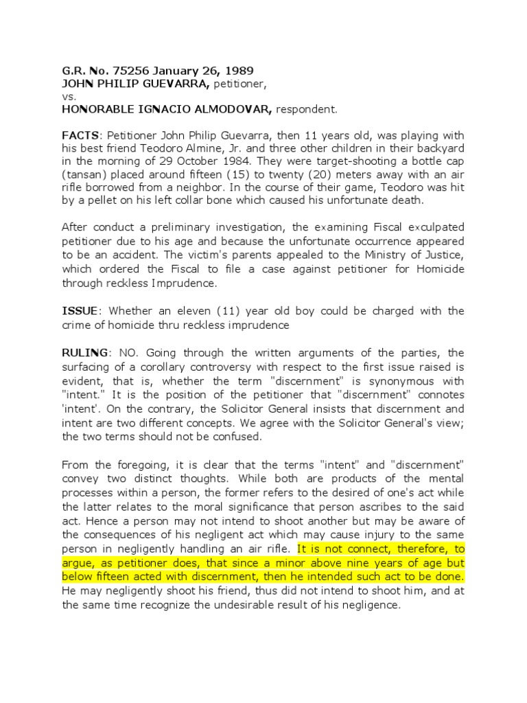 Article 12 Par 23 Guevarra V Almodovar PDF Negligence Legal