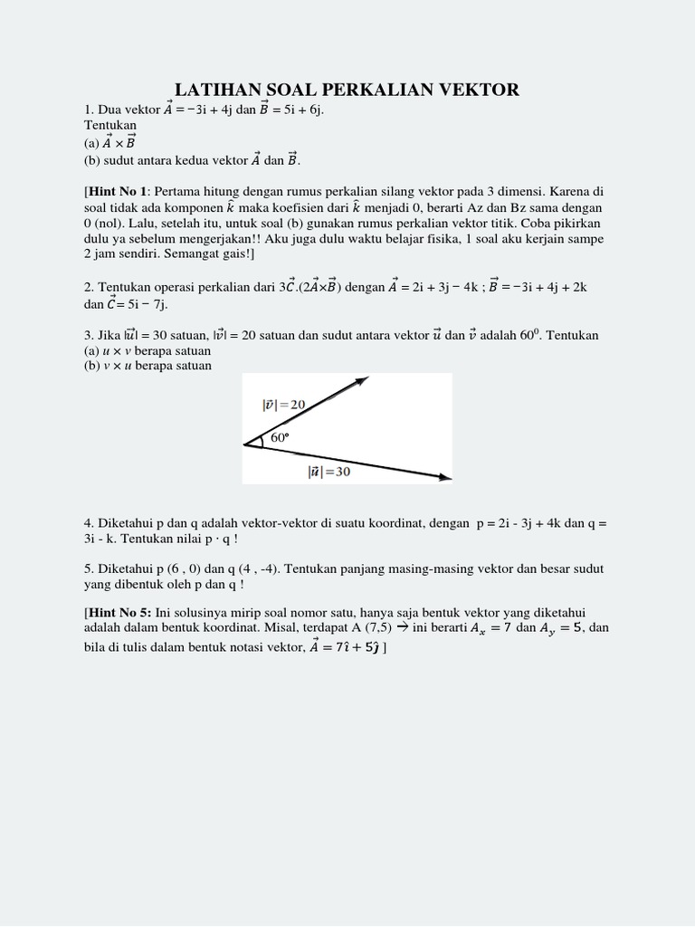 Latihan Soal Perkalian Vektor | PDF | Sains & Matematika