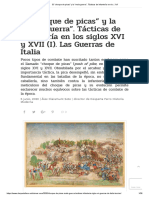 El "Choque de Picas" y La "Mala Guerra". Tácticas de Infantería en El S. XVI y XVII. Las Guerras de Italia I