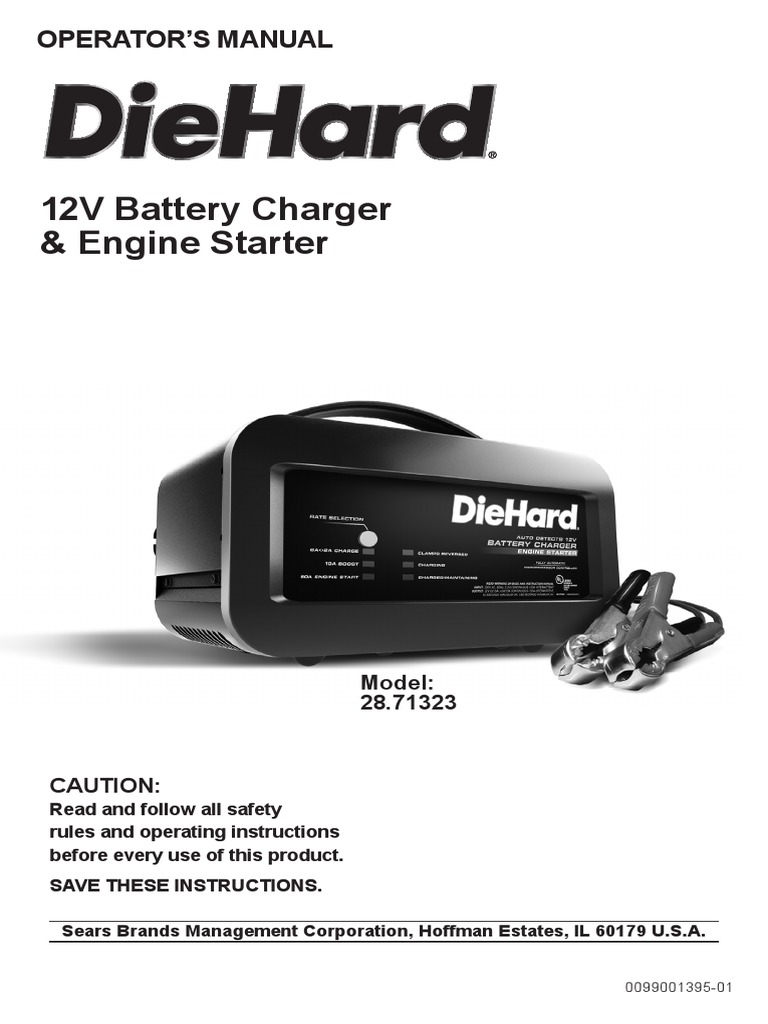 How to use diehard battery charger engine starter