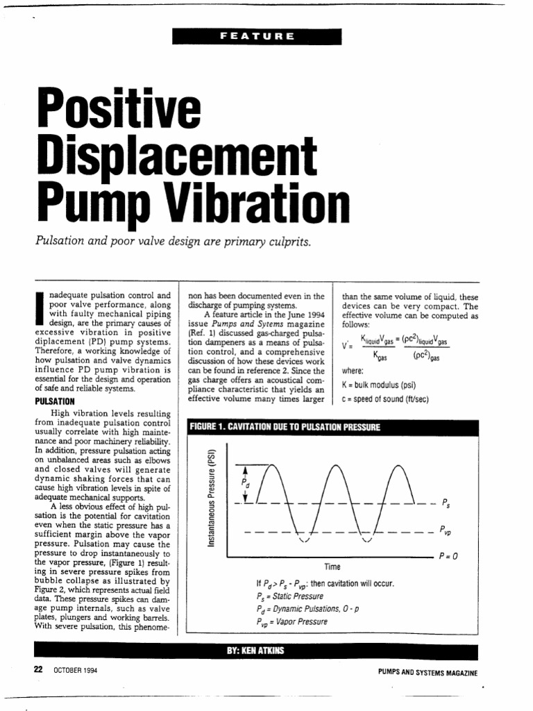 Positive Displacement Pump Vibration