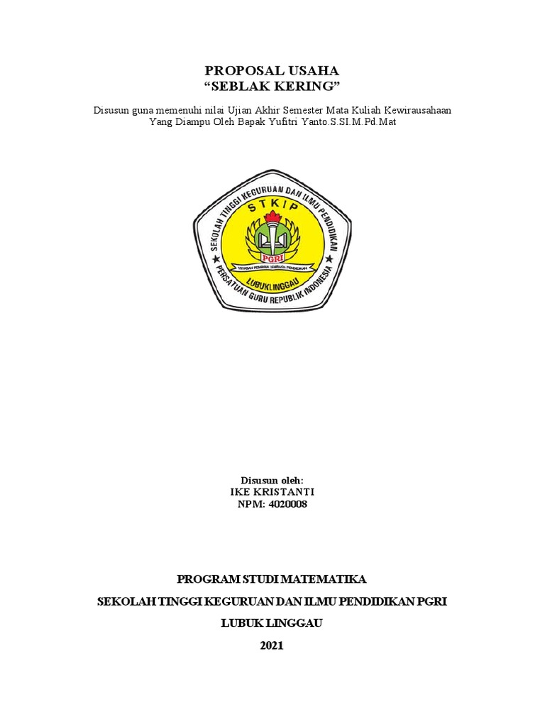 Proposal Usaha Seblak Kering | PDF | Bisnis