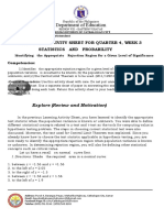 Department of Education: Learner'S Activity Sheet For Quarter 4, Week 3 Statistics and Probability