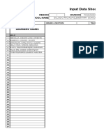 Input Data Sheet For E-Class Record: Region Division School Name