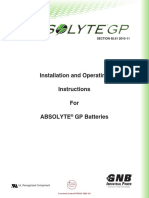 GNB Industrial Power - The Industry Leader.: Installation and Operating Instructions For Absolyte GP Batteries