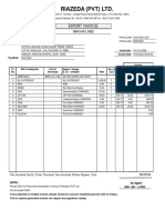RIAZEDA EXPORT INVOICE FOR WILD ORCHID PVT LTD
