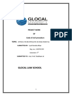 Glocal Law School: Project Work OF Code of Civil Procedure Topic