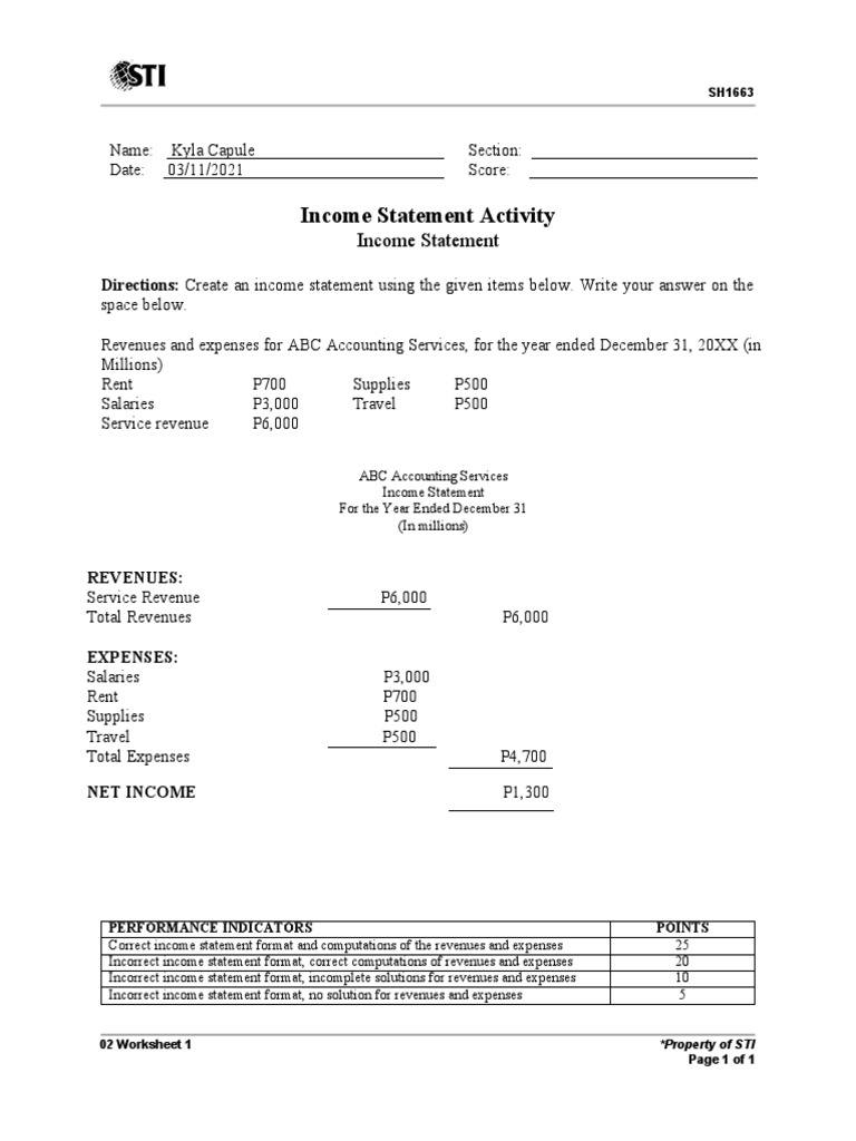 ABC Accounting Income Statement Guide | PDF
