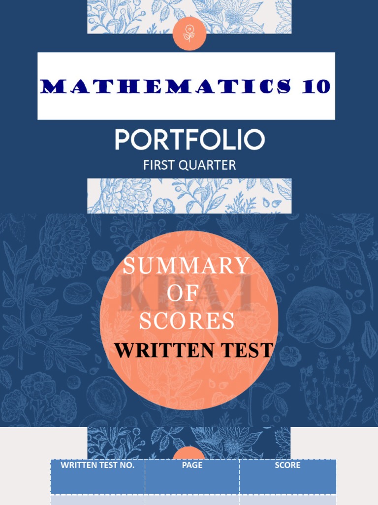 Sample Portfolio in Math 2ND | PDF | Finance & Money Management