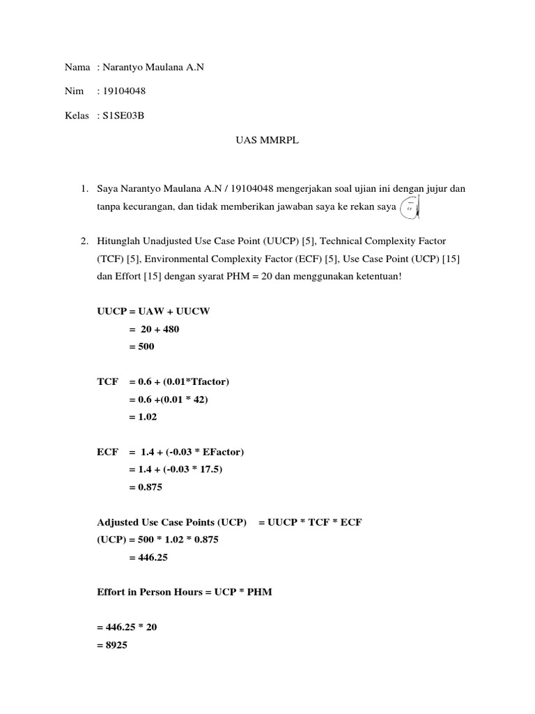 UAS MMRPL: Use Case & Function Points | PDF