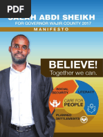 Salah For Wajir County Governor 2017 Manifesto