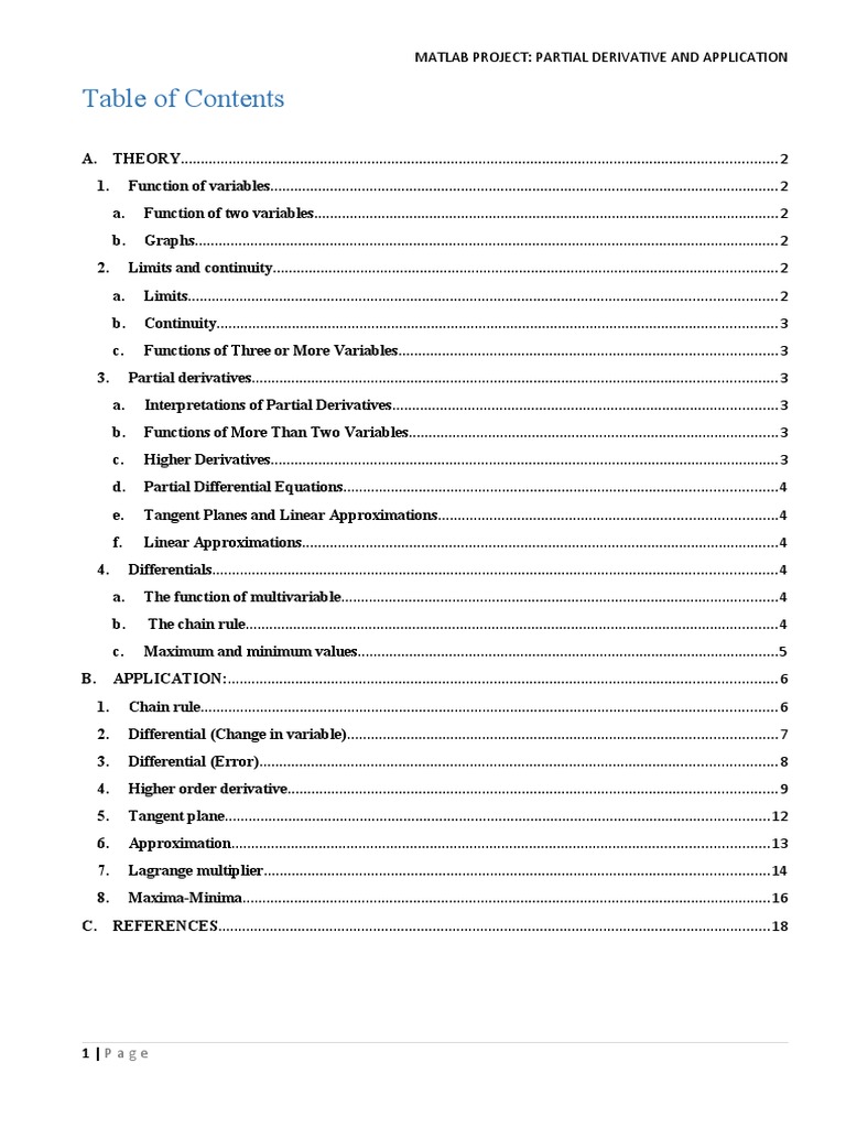 MATLAB Partial Derivatives Explained | PDF | Derivative | Function ...