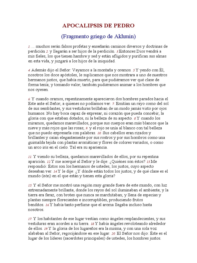 Apocalipsis de Pedro PDF Libro de revelación