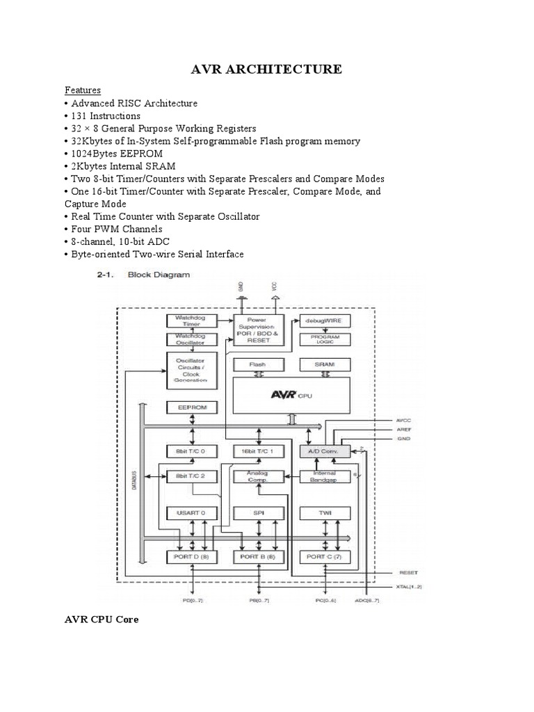 ATmega328P Microcontroller Architecture | PDF | Analog To Digital ...