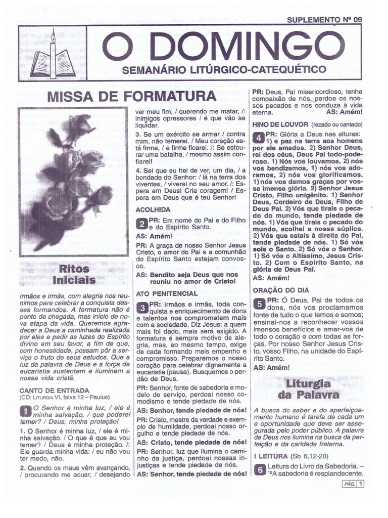 Folheto Missa de Formatura PDF