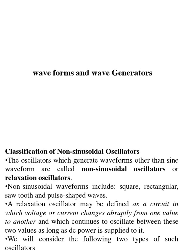 Lesson 4 Waveform Generators PDF Electrical Engineering