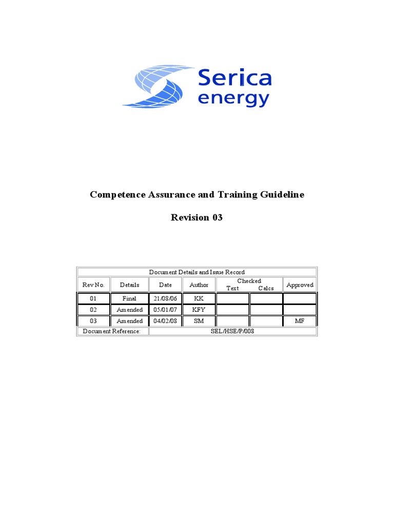 Competence Assurance Training Guidelines | PDF | Educational Technology