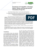 Studying The Phenomenon of Competitive Advantage and Differentiation: Market and Entrepreneurial Orientation Perspective