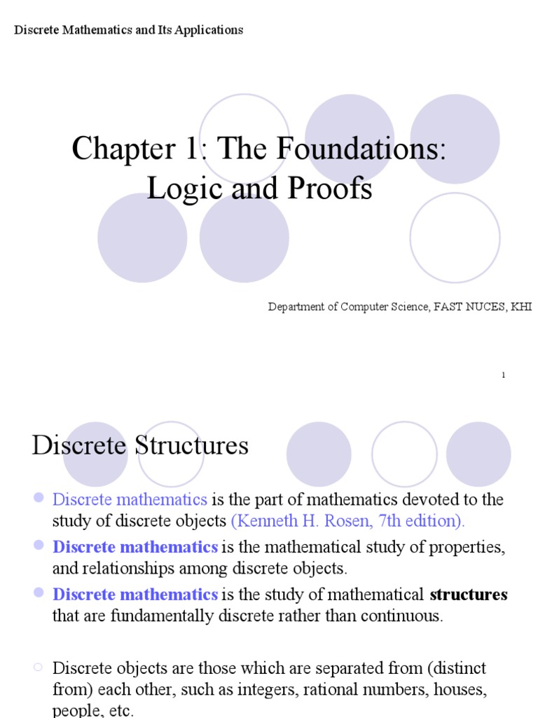 Foundations of Discrete Math and Logic for Computer Science | PDF ...
